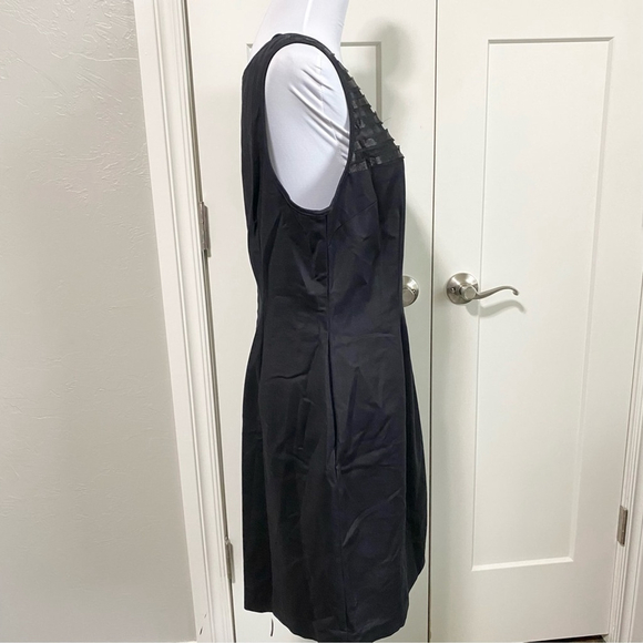 Worthington black sheath dress with lace sheer top detail sleeveless NWT size 14 - Picture 6 of 13